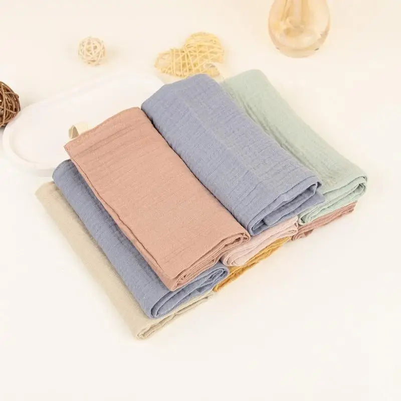 4-Layer Cotton Baby Washcloths – Infant Bib & Bath Towel Set