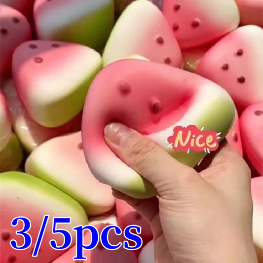 1 3 Squishy Watermelon Fidget Toy Anti-stress Slow Rising Fruit Pinch Peaceful Pleasures Health and Wellness