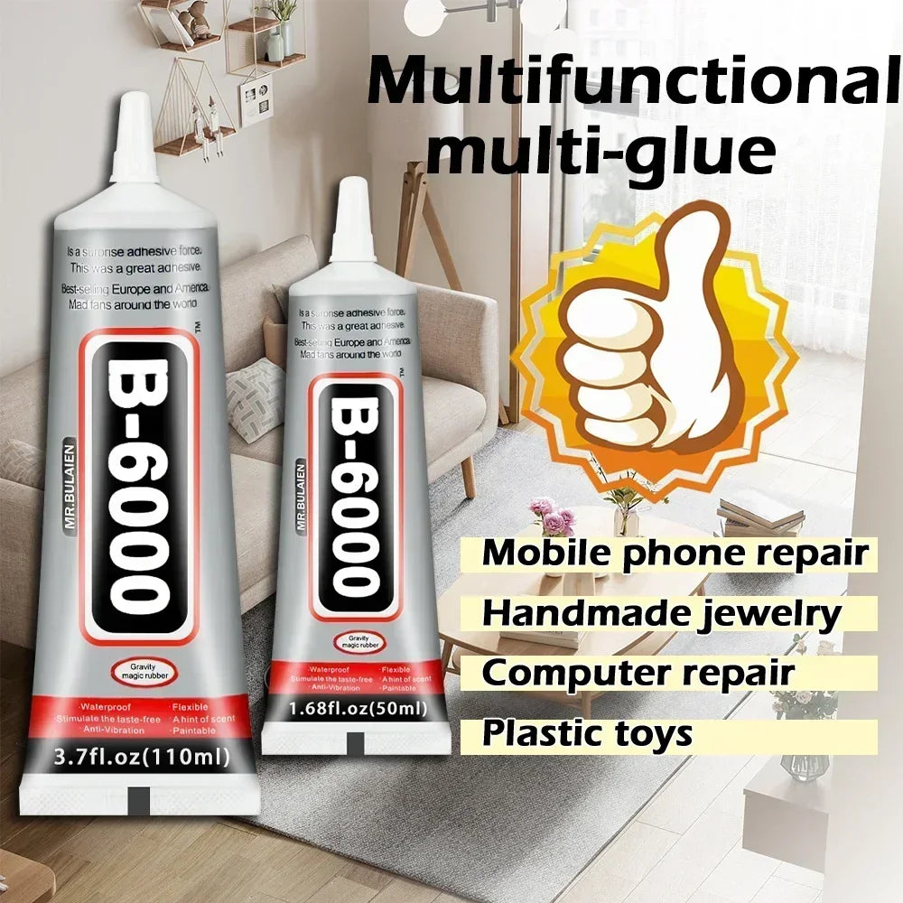 B6000 9ml 15ml 25ml 50ml Rhinestones Crystal Adhesive Mobile Phone Screen Super Glue Repair Jewelry DIY Crafts Glass Supplies Peaceful Pleasures Health and Wellness