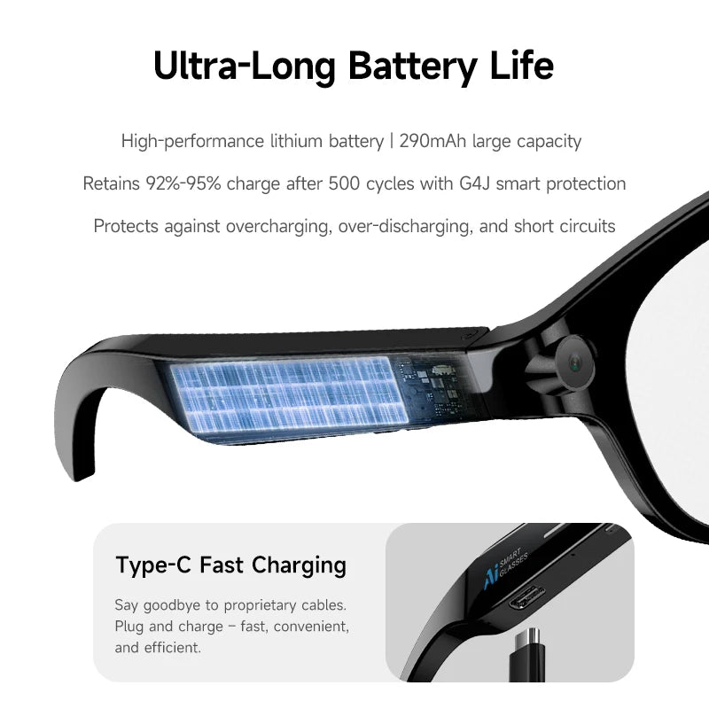 2026 AI Smart Glasses AI Translation Sunglasses Bluetooth Calling Music Player Camera Control Vedio Recording Glasses Men Women Peaceful Pleasures Health and Wellness