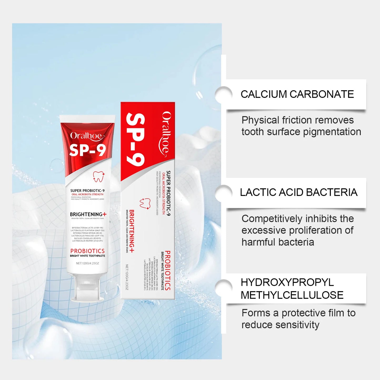 Oralhoe Probiotic Whitening Toothpaste 120g | Plaque & Stain