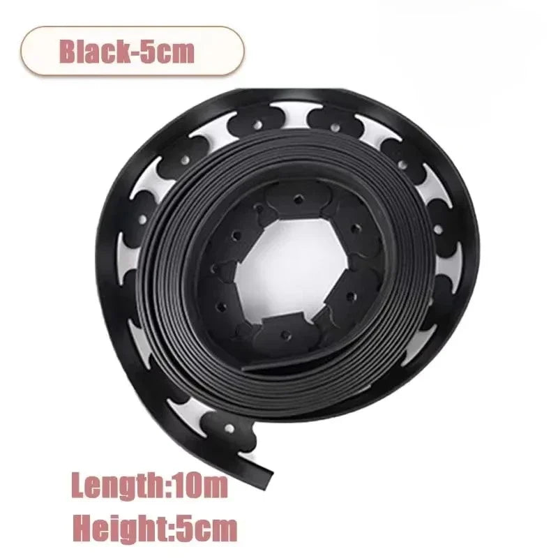 L-Shaped Garden Edging Border 10m | PE Lawn Divider 5/10cm