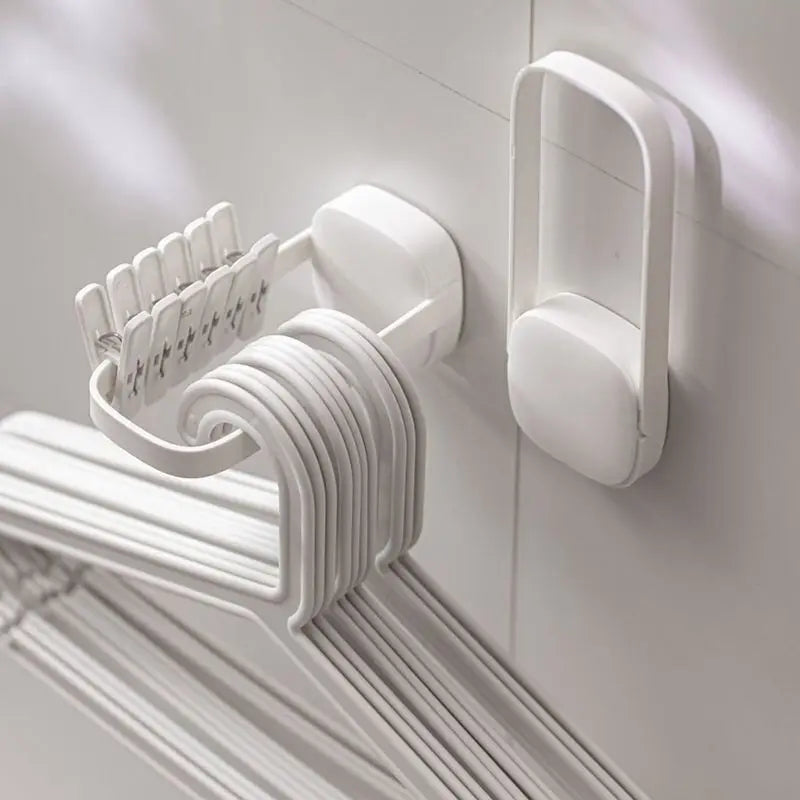 2-Pack Adjustable Wall-Mounted Hanger Storage Rack – No Drill