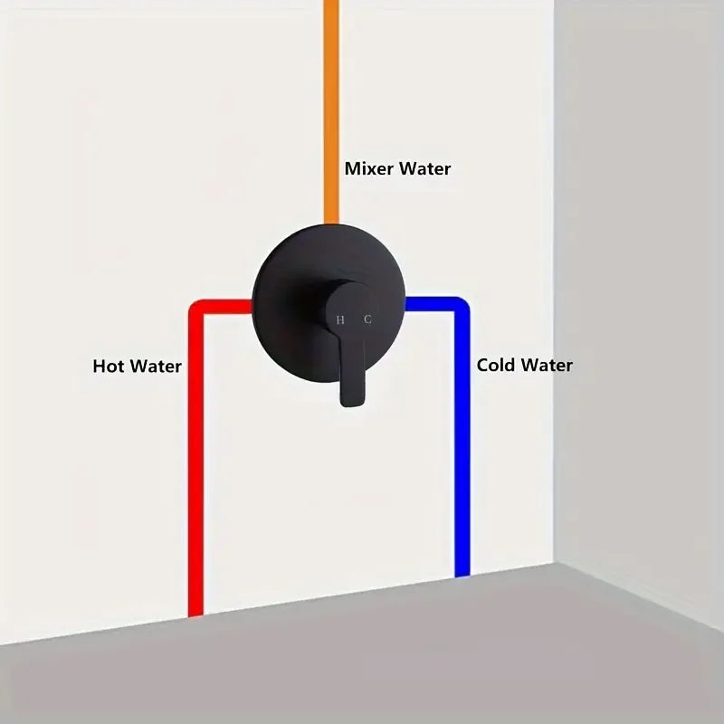 Black Wall-Mounted Dual Function Shower Faucet | YANKE Classic
