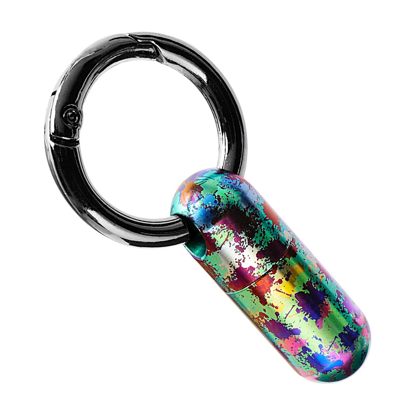 Pure Titanium Waterproof Bunker Portable Small Pill Box Sealed Waterproof Keyring Mini Carry-on First Aid Pill Bottle Three Colo Peaceful Pleasures Health and Wellness colorful