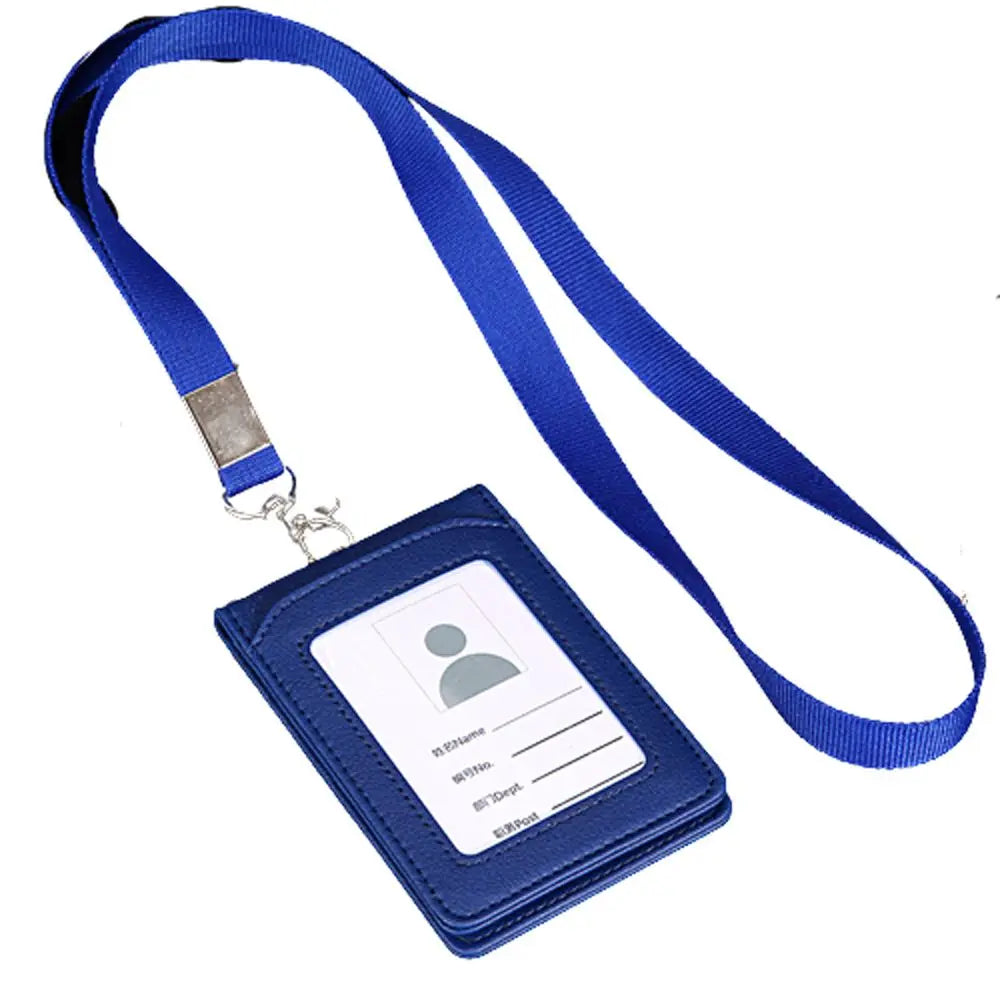 Business Neck Strap Stationery Office School Supplies Badge Holder Card Holder with Lanyard Bus Cards Cover ID Desk Organizer Peaceful Pleasures Health and Wellness Blue
