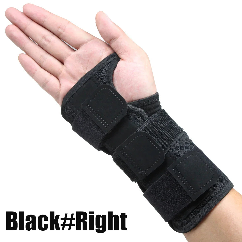 1PCSCarpal Tunnel Wrist Brace with Double Spring Support - Adjustable Night Brace for Arthritis,Stabilizer for Right/Left Hand Peaceful Pleasures Health and Wellness Black-Right-1PCS S/M
