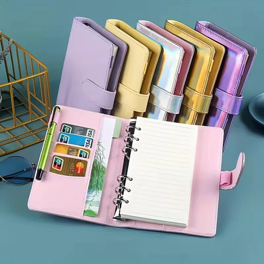 Vintage Refillable Notebook File Folder Notepad Cover Leather Ring Peaceful Pleasures Health and Wellness