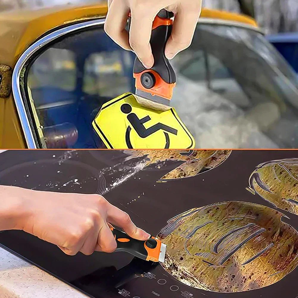 Car Window Scraper, Glass Wiper Tool for Home Kitchen Auto Ice Removal, Ceramic Glue Cleaning Edge Window Cleaner with De-icing Peaceful Pleasures Health and Wellness