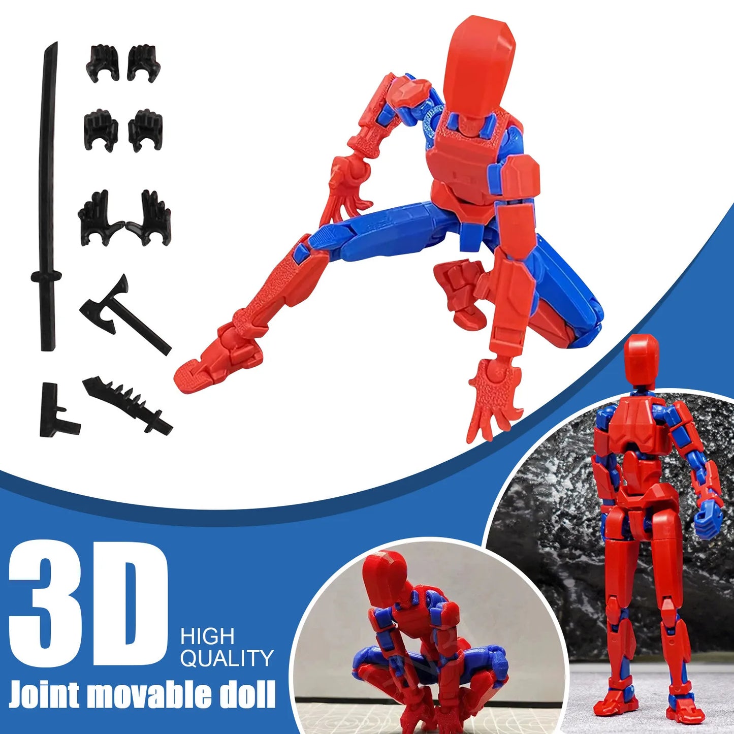 Lucky 13 3D Printed Posable Robot Action Figure | Collectible