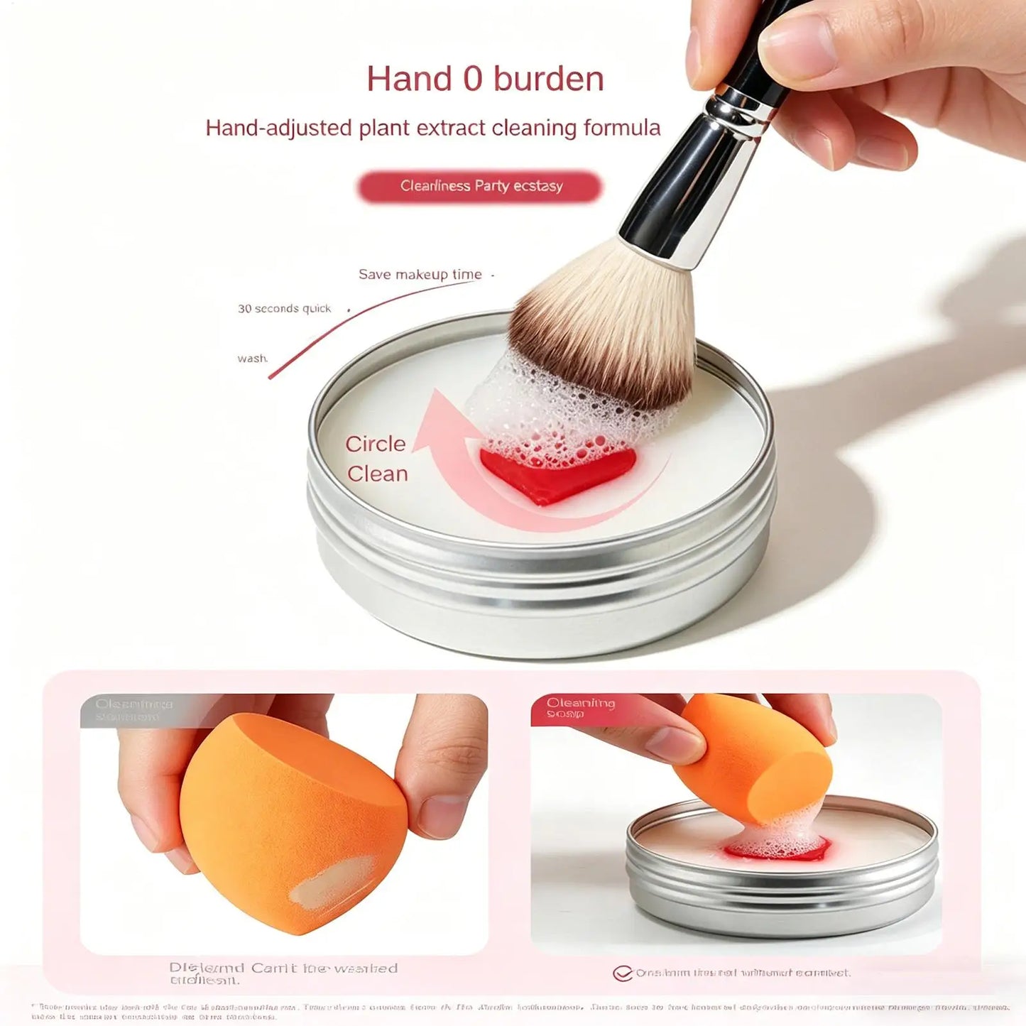 Makeup Brush Cleaner Soap & Silicone Scrubbing Mat Set