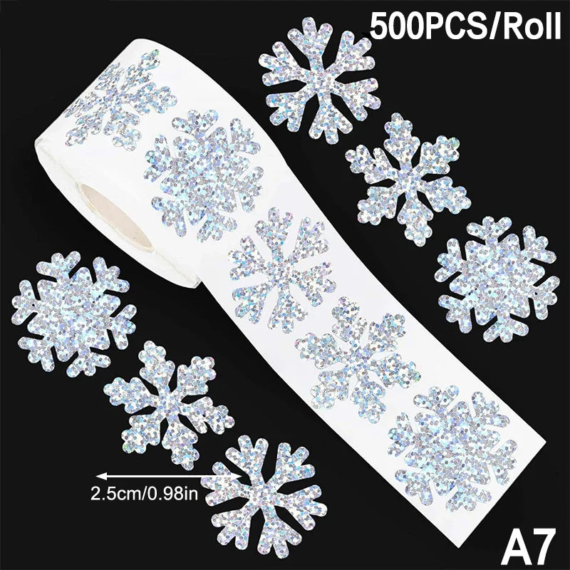200–500pcs Christmas Stickers PVC Gift Tags & Holiday Seals