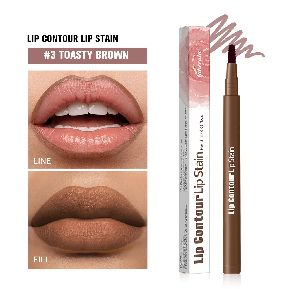Waterproof 2 In 1 Lip Stain And Liner Pen Long Lasting Smudge Proof Kiss Proof Transfer Resistant 8 Colors Makeup Lip Pencil Peaceful Pleasures Health and Wellness