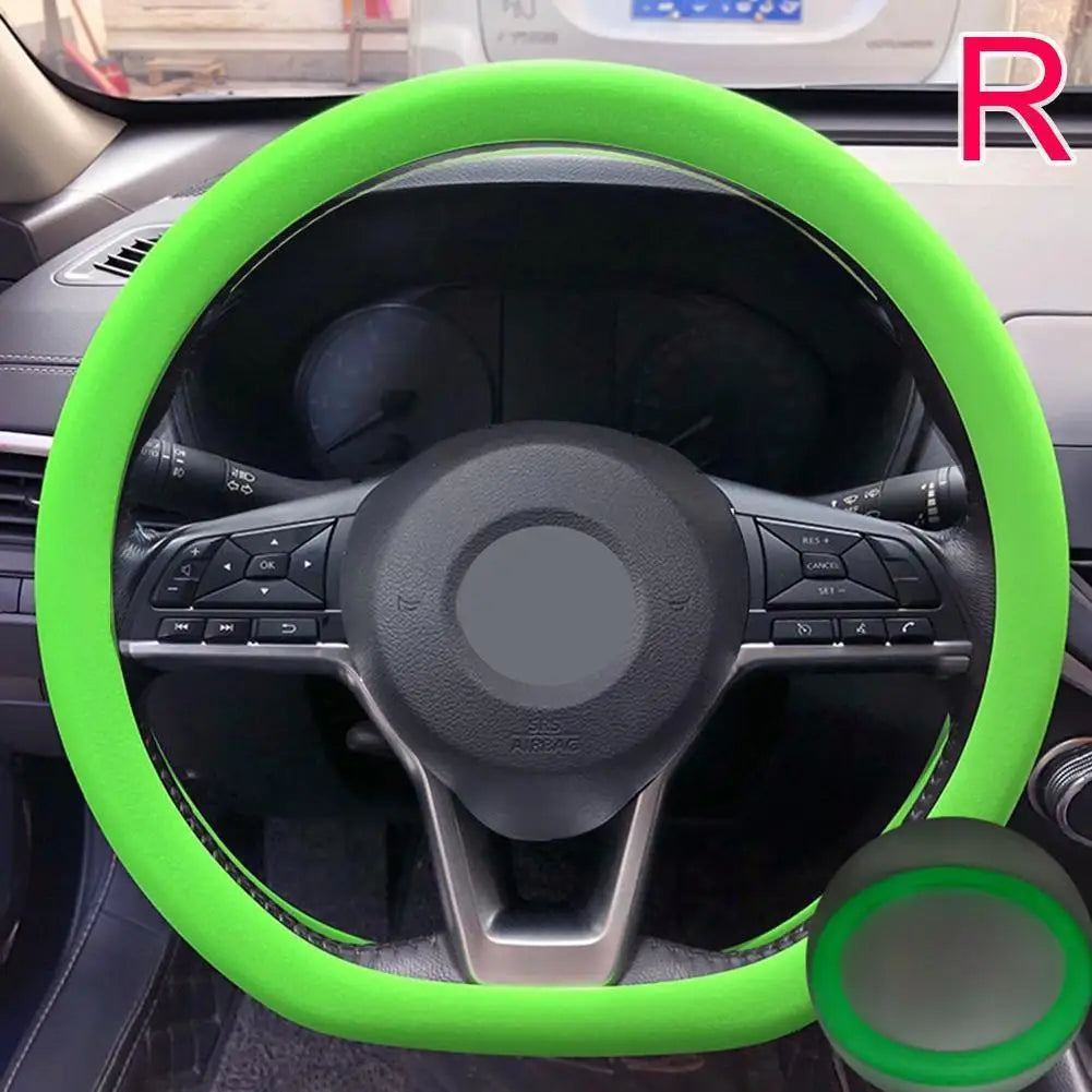 Anti-skid Silicone Auto Steering Wheel Cover With Elastic Stretch To Enhance Internal Design And Comfortable Grip Access Peaceful Pleasures Health and Wellness R