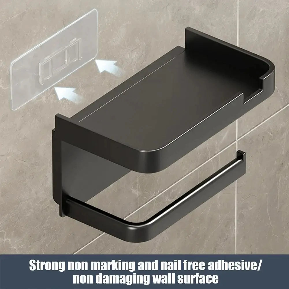 Wall Mounted Toilet Paper Holder with Storage Rack – Rustproof