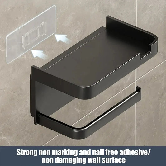 Wall Mounted Toilet Paper Holder with Storage Rack – Rustproof Toilet Paper Holder Peaceful Pleasures Health and Wellness