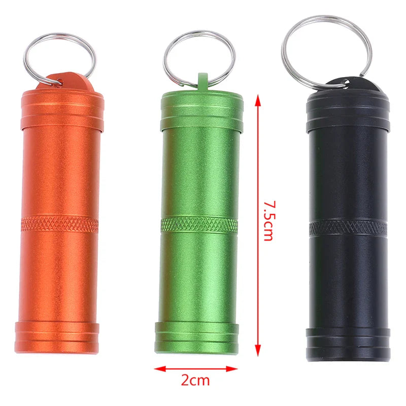 EDC Waterproof Capsule Keychain Case – Aluminum Pill & Gear Pod