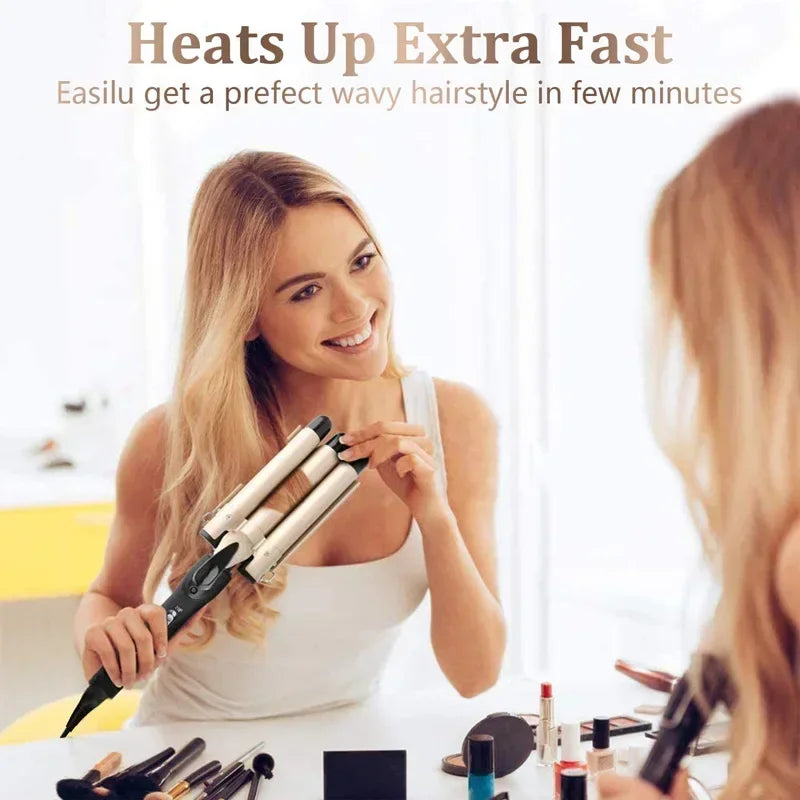 Professional Hair Curling Iron Ceramic Triple Barrel Hair Curler Irons Hair Wave Waver Styling Tools Hair Styling Appliances Peaceful Pleasures Health and Wellness