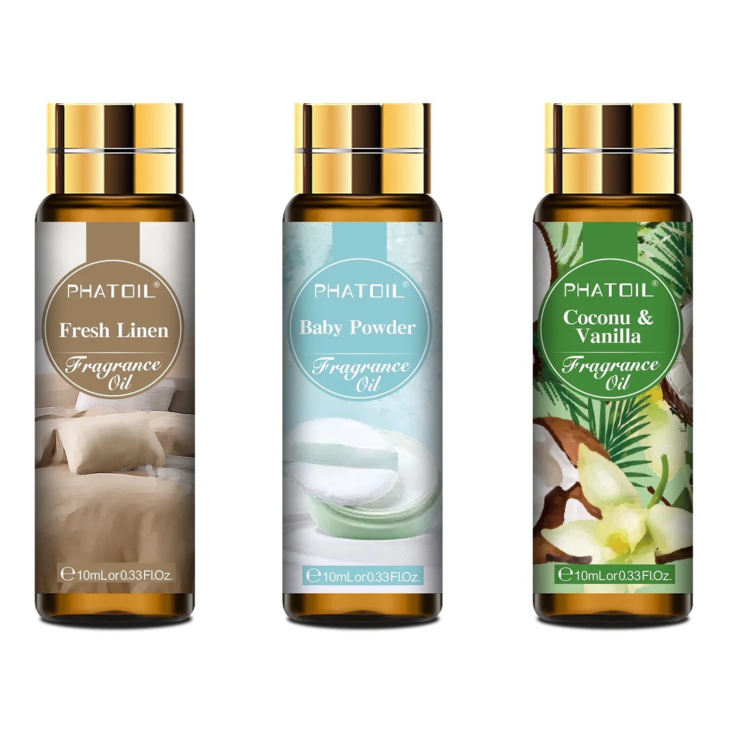 PHATOIL 10ml Aromatherapy Fragrance Oils – Diffuser & DIY Scents