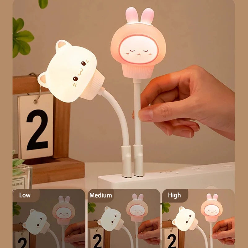 USB Night Light LED Cute Cartoon Night Lamp Bear Chick Kitten Remote Control for Baby Kid Bedroom Decoration Bedside Lamp Peaceful Pleasures Health and Wellness