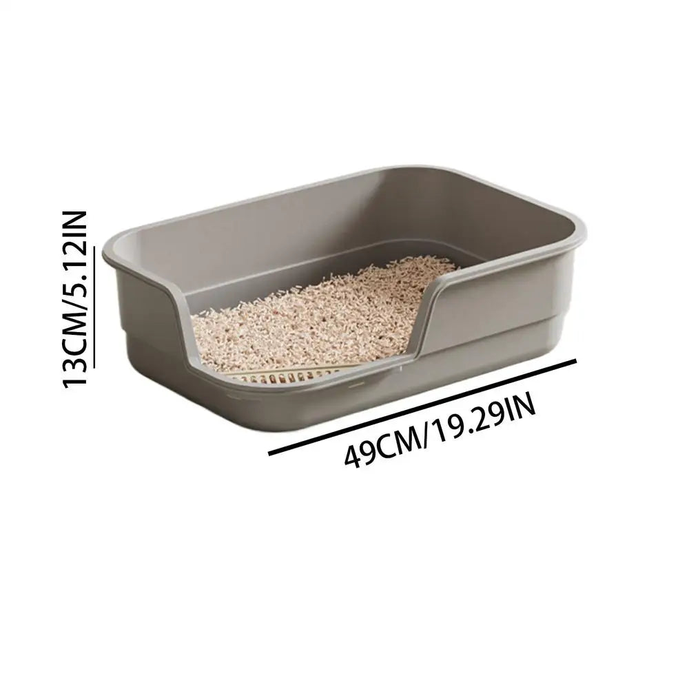 Semi-Enclosed Cat Litter Box with Scoop | Odor Control & Easy Clean