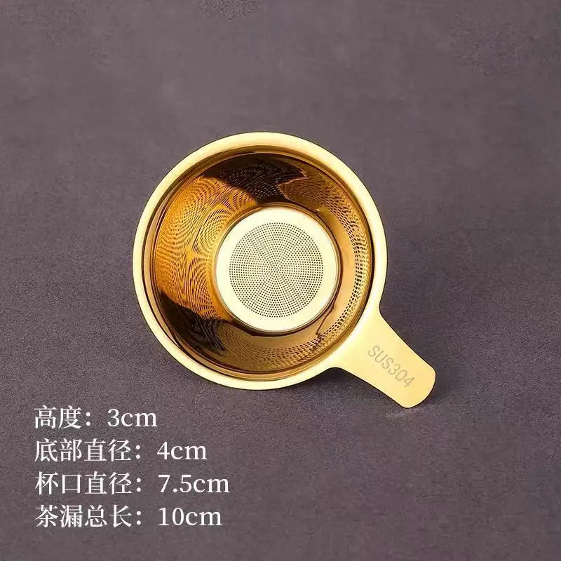 Tea drain 304 stainless steel tea filter tea filter high-end tea filter tea set accessories tea filter Peaceful Pleasures Health and Wellness Gold
