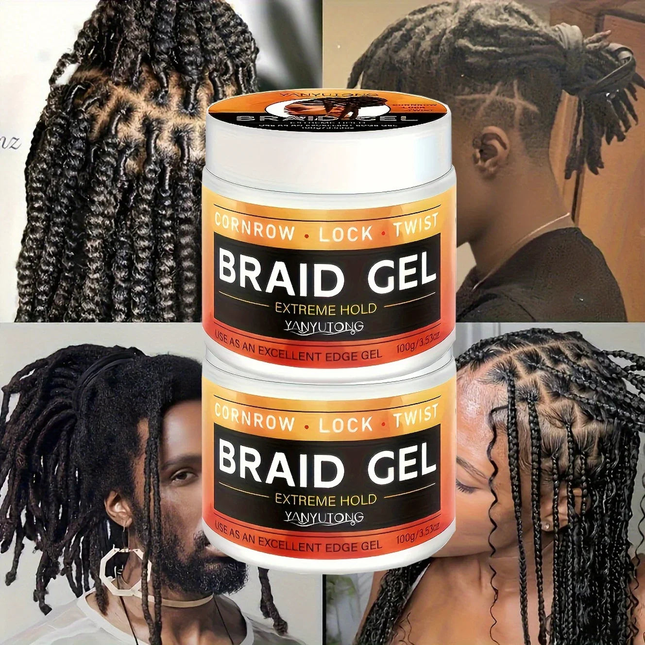 Strong Hold Braiding Gel Wax – Anti-Frizz Edge Control Pomade