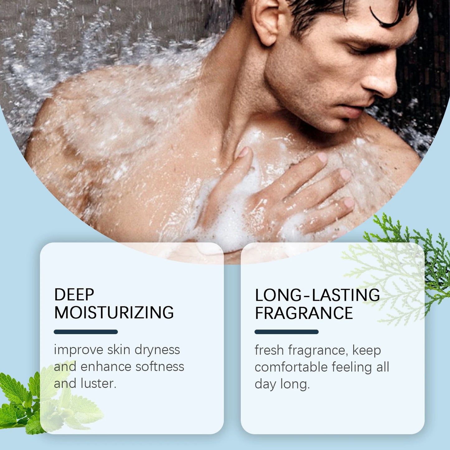 OceAura Men's Perfume Bath Soap Cool Refreshing Cleanse 70g