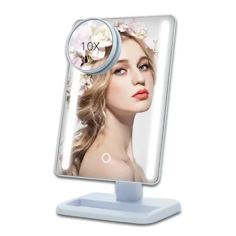 10X Magnifying LED Makeup Mirror – 24 LED Adjustable Light