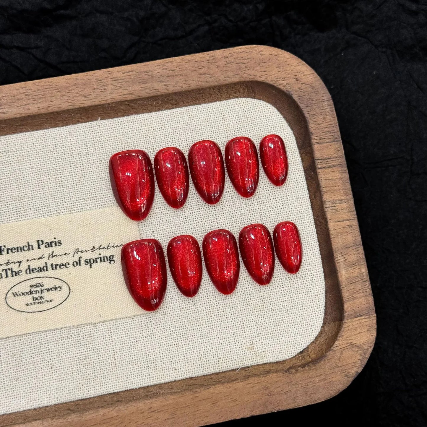 Cat's Eye Press On Nails – Almond Fake Nails, 10pc Set