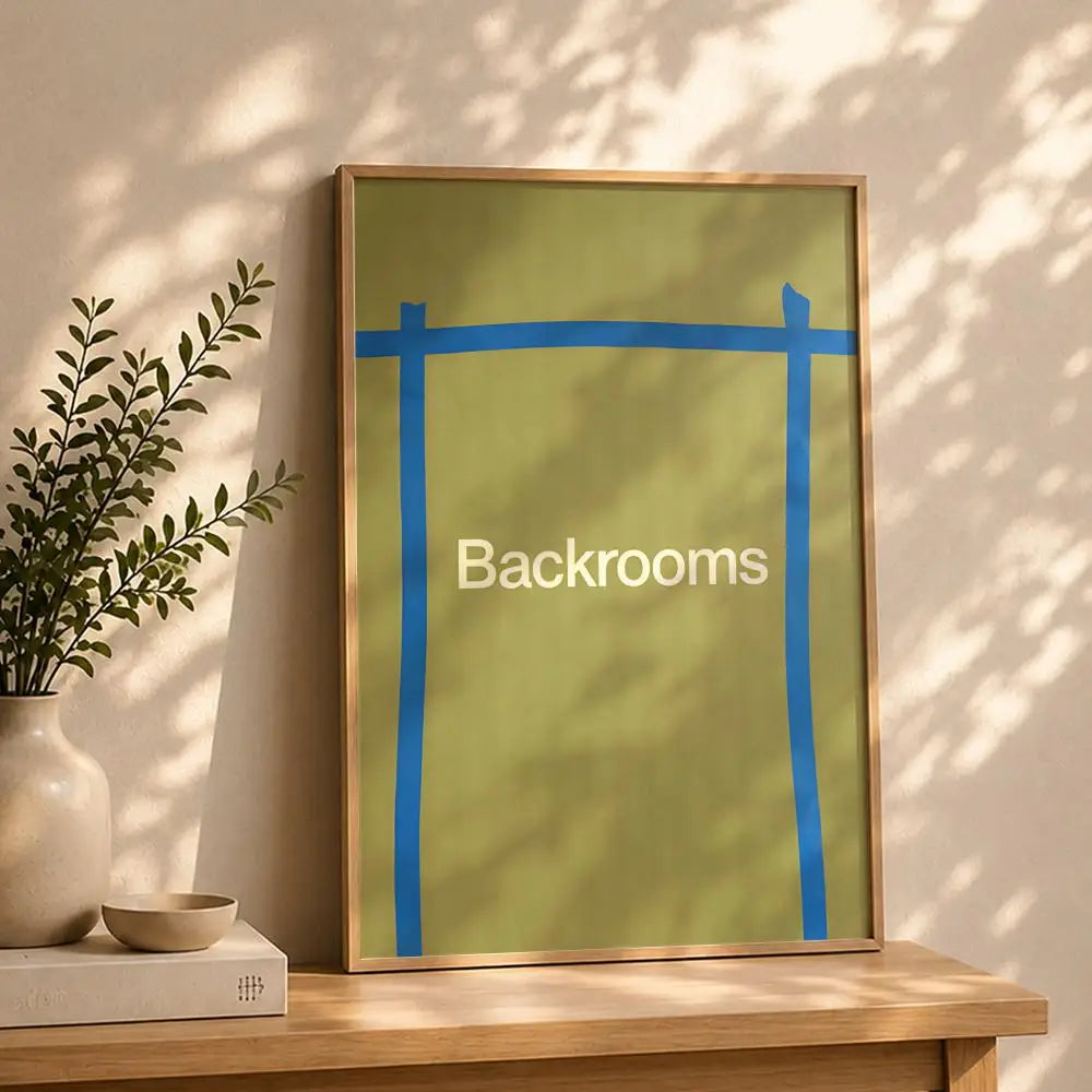 Backrooms Movie Poster HD Self-Adhesive Waterproof Wall Art Wall Art Poster Peaceful Pleasures Health and Wellness White8 50X70cmNoframe