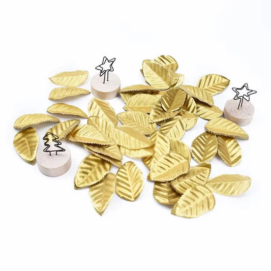 Silk Rose Gold Leaves Artificial Flowers 100/200 Pcs | Decor Artificial Silk Leaves Peaceful Pleasures Health and Wellness