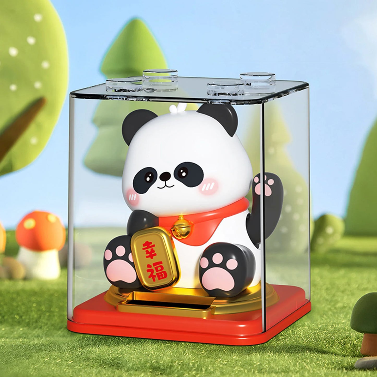 3 Inch Solar Powered Panda Auto Decor Good Luck Gift Automatic Swing Arm Business Opening Gift Solar Panda Lucky Ornament Peaceful Pleasures Health and Wellness Xf