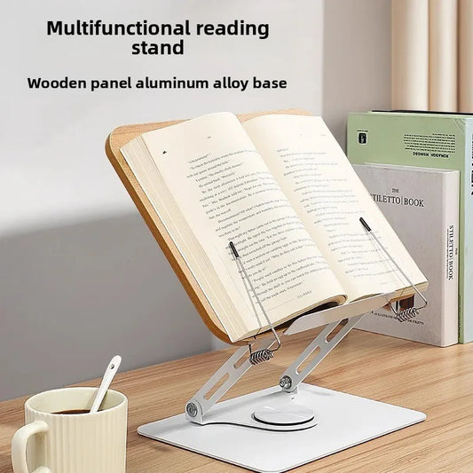 Music Stand Laptop Lifting Rotating Base Wooden Board Page Clip That Peaceful Pleasures Health and Wellness