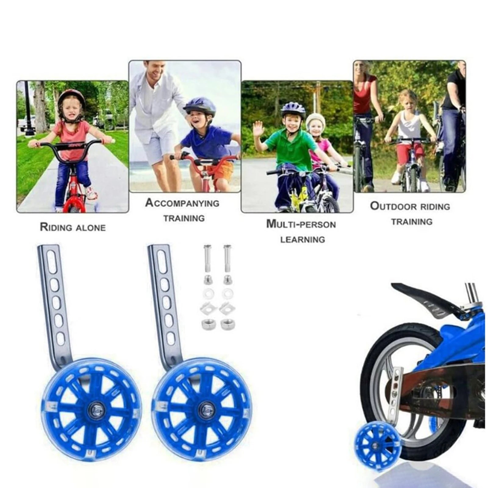 Stronger Bike Stabilizer Mounting Kit Silent Balance Flash Bicycle Assist Wheel for Children Folding Bikes Peaceful Pleasures Health and Wellness