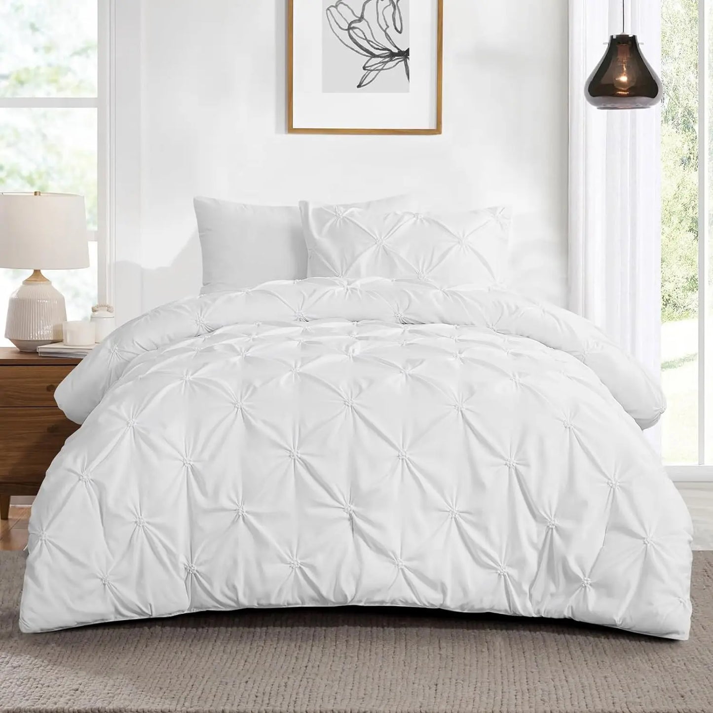 Battilo Pinch Pleated Duvet Cover Set | Soft Microfiber Bedding