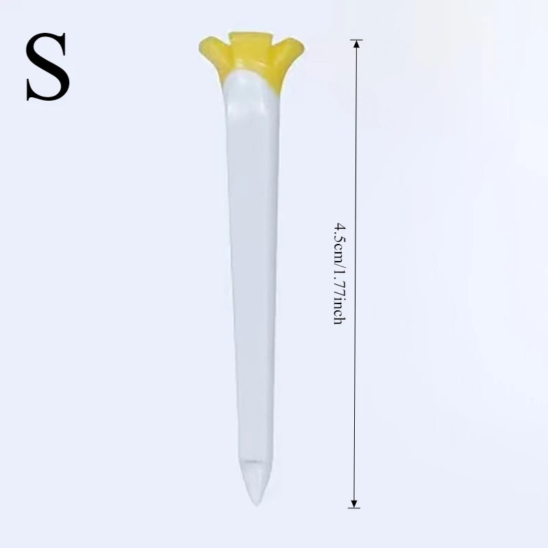 Plastic Golf Tees Soft Rubber Top | Multi-Color Multi-Height Golf Tees Peaceful Pleasures Health and Wellness yellow-S