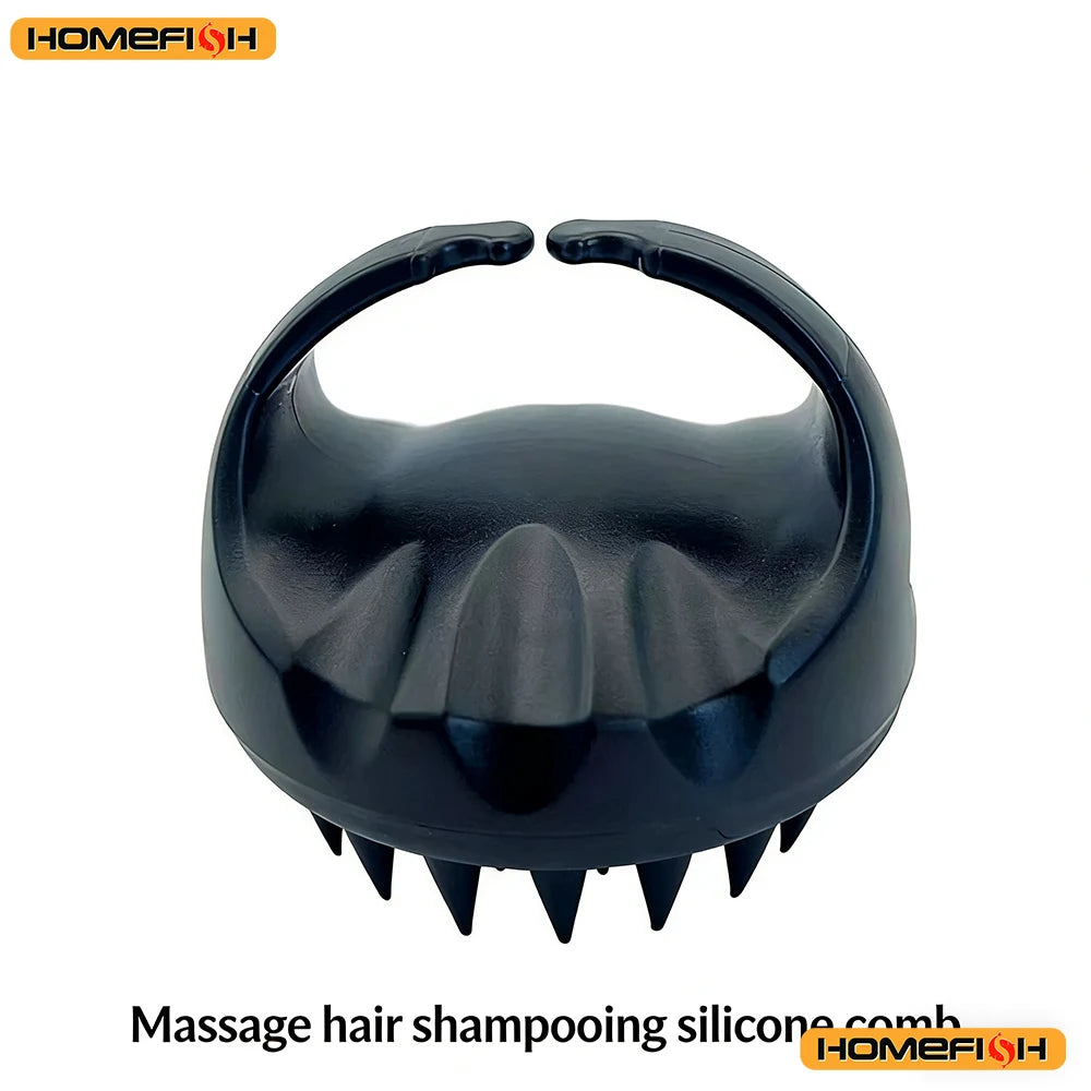 Cleansing Shampoo Brush Massager - Handle Design, Exfoliating Brush Head, Hair Root Cleaning Care Tool Peaceful Pleasures Health and Wellness black