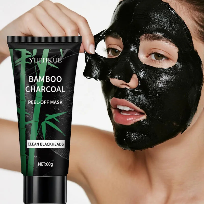 YUITIKUE Bamboo Charcoal Peel-Off Mask 60g - Deep Cleansing & Blackhead Removal, Purifies Pores, Skin Care Treatment Peaceful Pleasures Health and Wellness