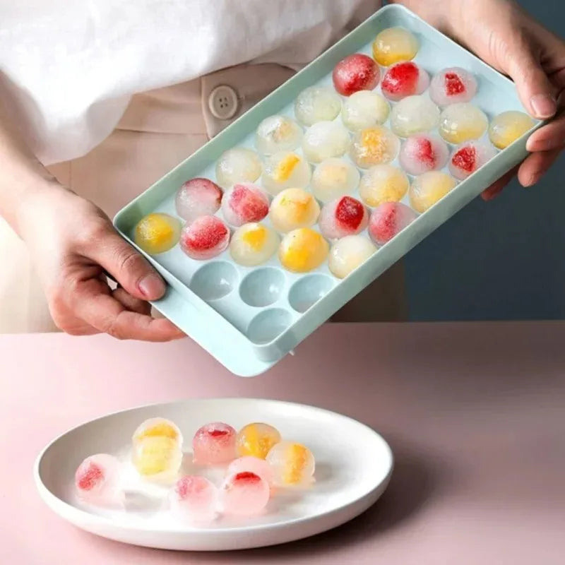 Family 33 Ice Cube Trays Hockey PP Mold Frozen Whiskey Ball Popsicle Fridge Ice Cube Box Lollipop Making Gifts Kitchen Tools Peaceful Pleasures Health and Wellness