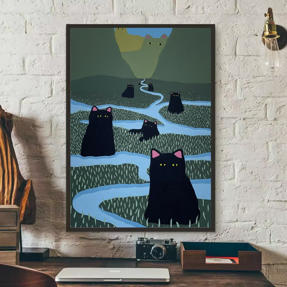 Funny Cute Cat Poster HD Waterproof Wall Art – Home Decor Wall Art Poster Peaceful Pleasures Health and Wellness z12 50X70cmNoframe