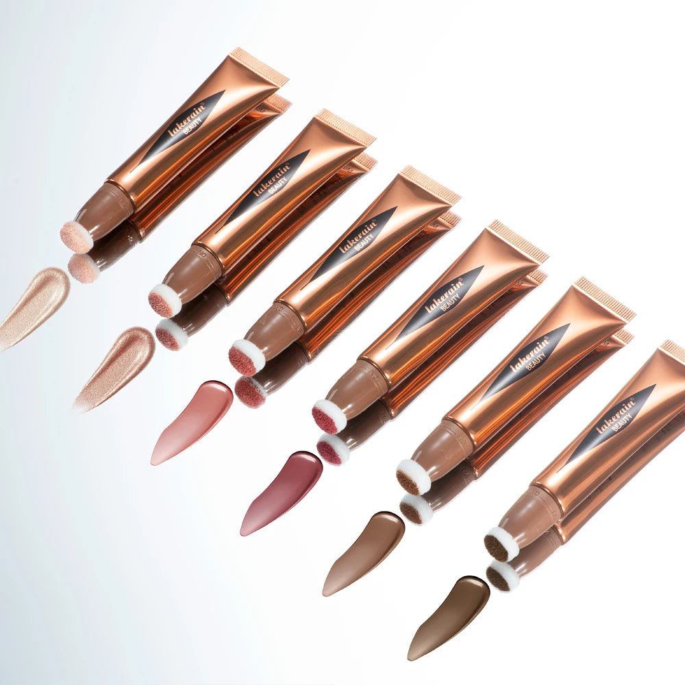 New Cream Bronzer Contour Blusher Beauty Wand Highlighter Blush With Cushion Liquid Face Bronzer Wand Stick Applicator Makeup Peaceful Pleasures Health and Wellness