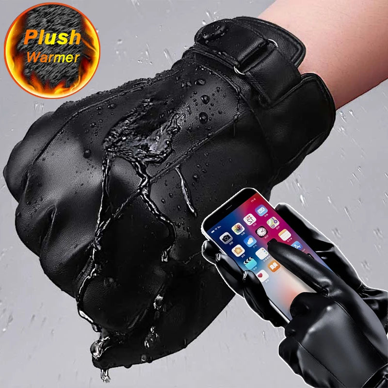 RooRuns PU Leather Touchscreen Motorcycle Gloves | Unisex