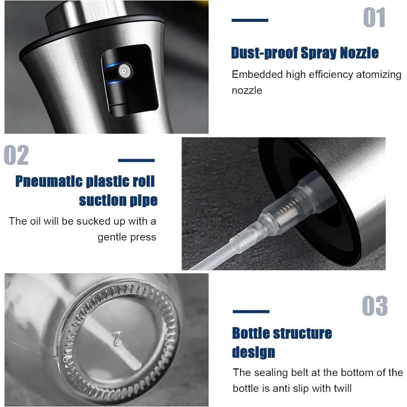200ml Oil Sprayer Bottle – Refillable Olive Oil Mister for Cooking