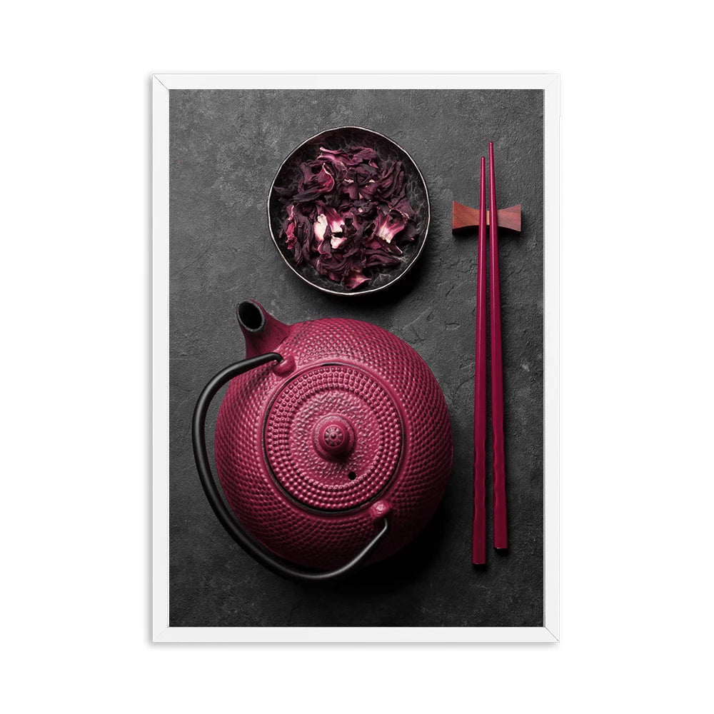 Pomegranate Blueberry Canvas Wall Art | Kitchen Food Poster