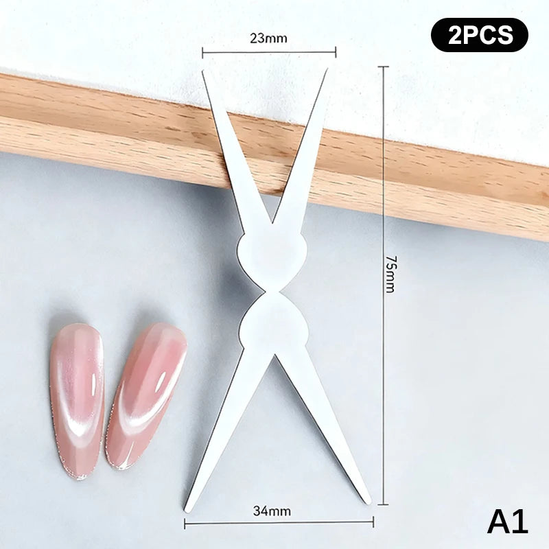 New French Dual Ended French Cat Eye Magnet Tool Y-Shaped Plate Magnetic Auxiliary Tool Gel Polish Magnet Rod Tool DIY Peaceful Pleasures Health and Wellness A1