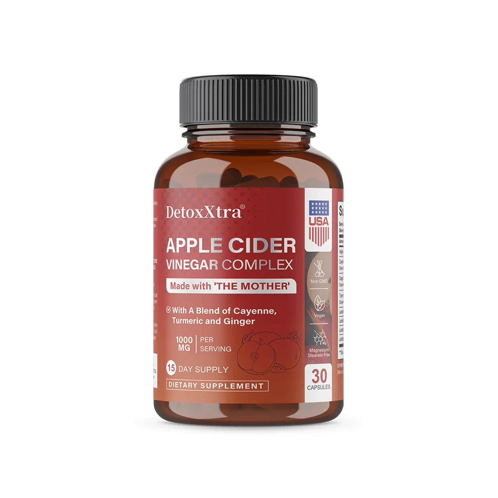 DETOXXTRA Apple Cider Vinegar Capsules 1000mg – 120 Ct