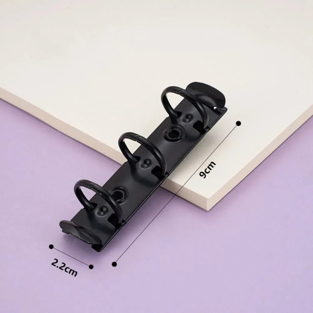 Colorful Detachable Metal Spiral Rings Binder Clip High Quality Diary A8 Paper Binder Clips DIY Album Loose Leaf Ring Office Peaceful Pleasures Health and Wellness Black-1PC