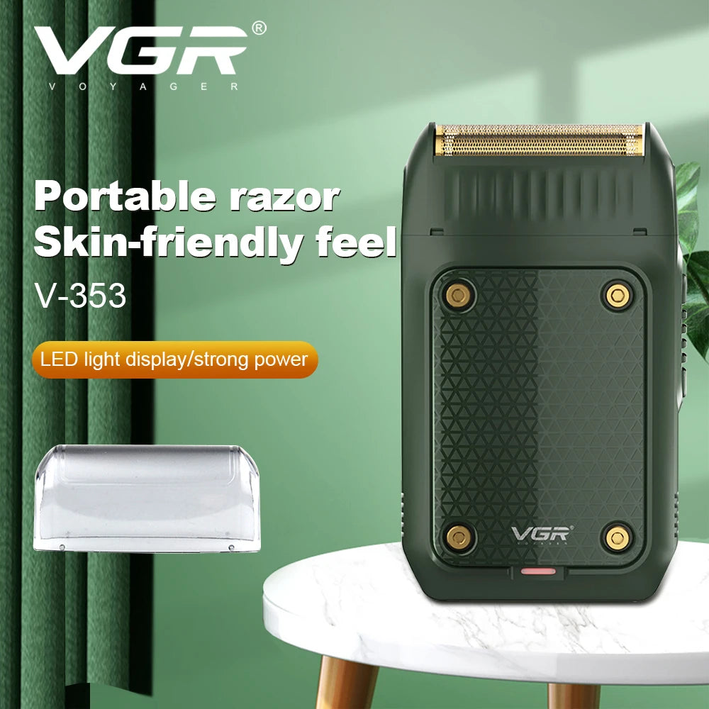 VGR 353 Beard Shaver Professional Hair Trimmer Electric Face Shaving Machine Men's USB Charging Safety Face Shaver for Men Peaceful Pleasures Health and Wellness