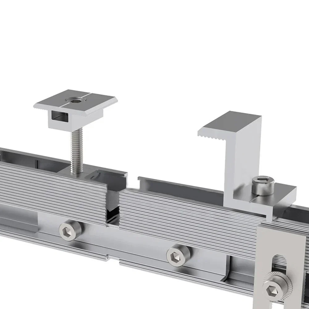4-Pack Aluminum Rail Connectors for Solar Panel Roof Mounting